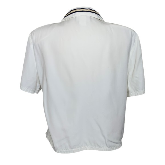 Vintage 80 HK Collectible Short Sleeve Button Shirt White Large Collared - Picture 2 of 7